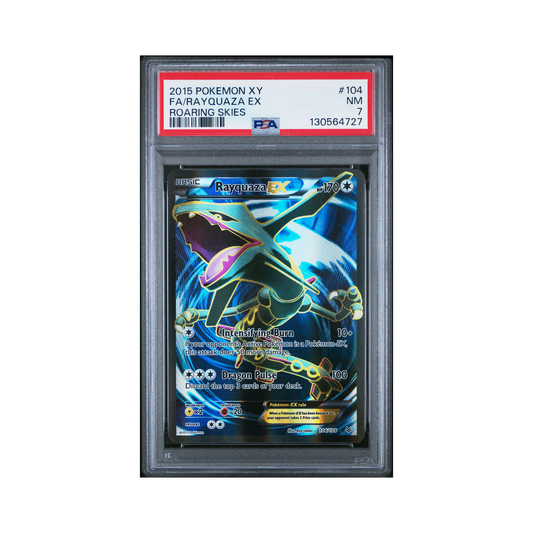 2015 Pokemon XY Roaring Skies Rayquaza EX #104 PSA 7
