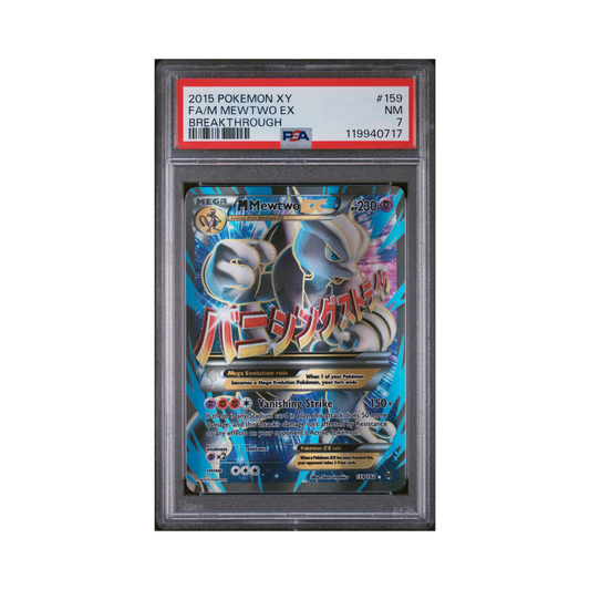 2015 Pokémon XY Breakthrough M Mewtwo EX #159 PSA 7