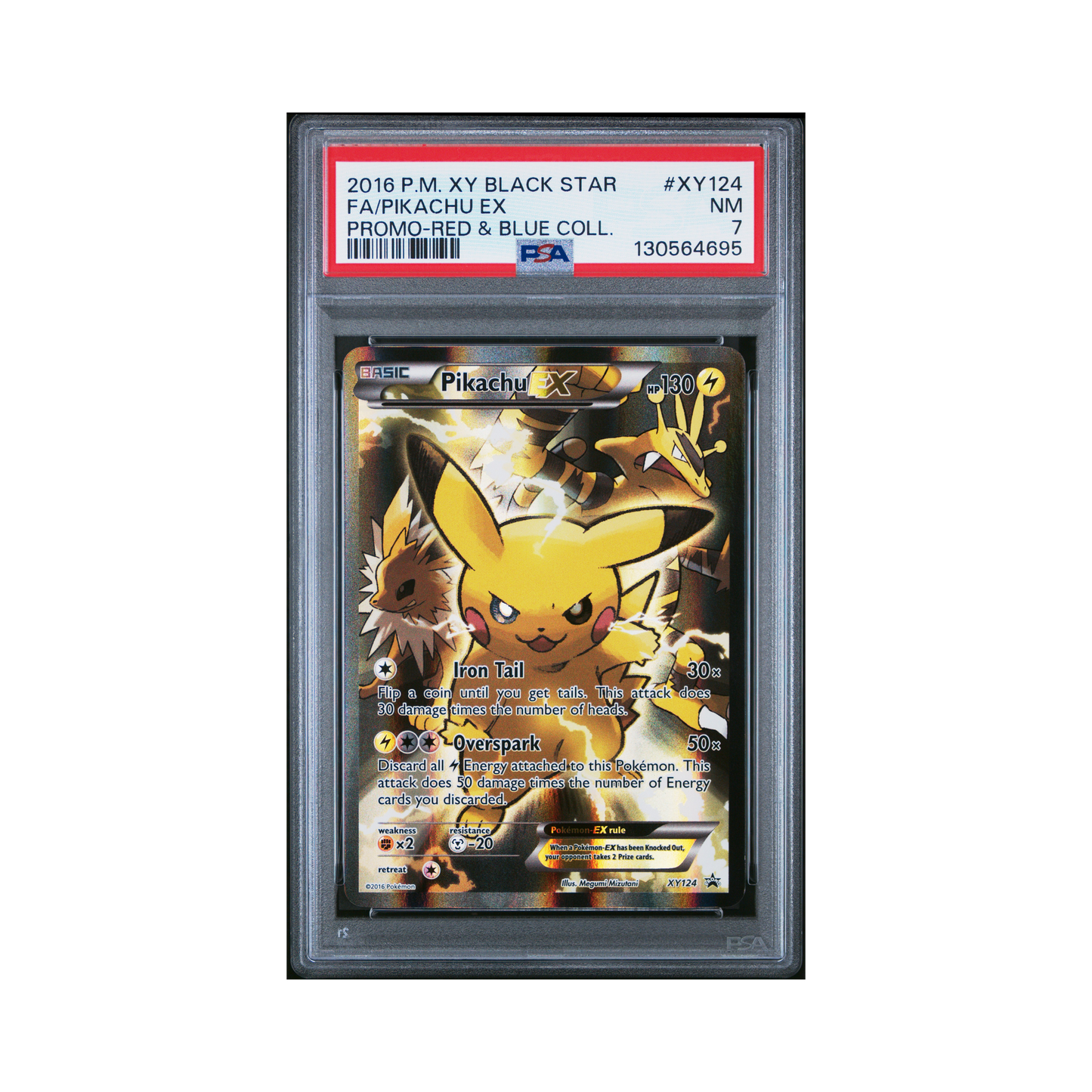 2016 Pokemon XY Black Star Promo Pikachu EX #XY124 PSA 7