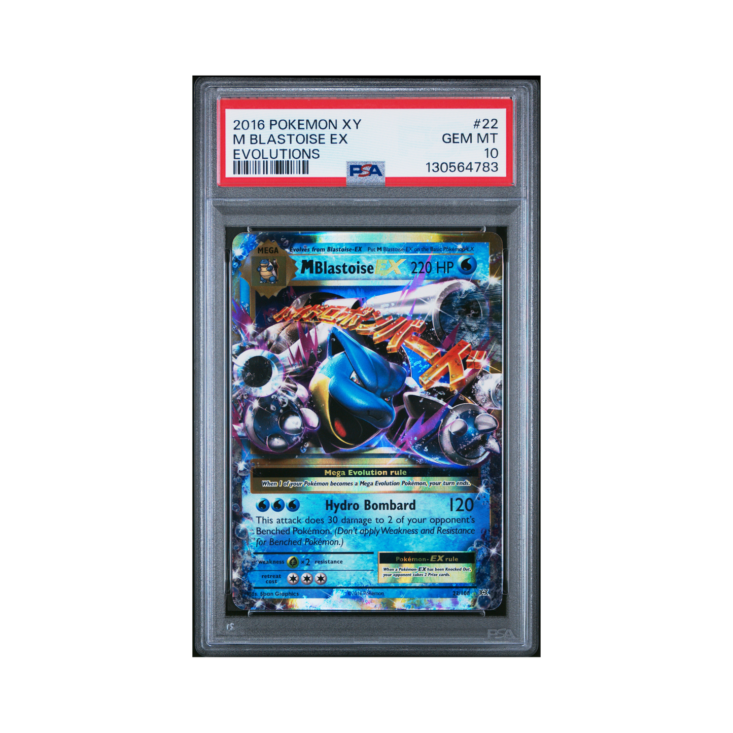 2016 Pokemon XY Evolutions M Blastoise EX #22 PSA 10