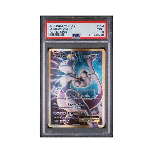 2016 Pokémon XY Evolutions Mewtwo EX #103 PSA 9