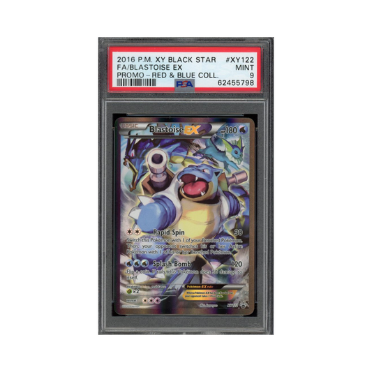 2016 Pokemon XY Black Star Promo Red & Blue Collection Blastoise Ex #XY122 PSA 9