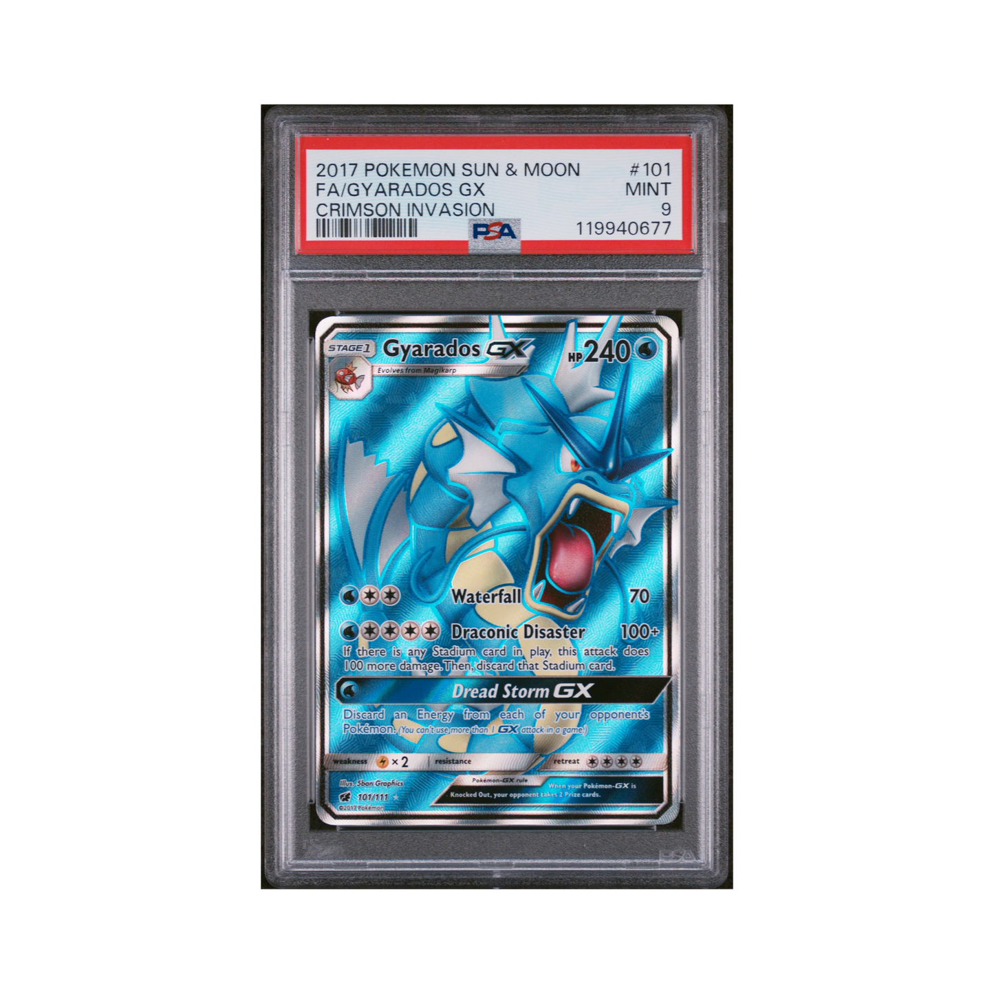 2017 Pokémon Sun & Moon Crimson Invasion Gyarados GX #101 PSA 9