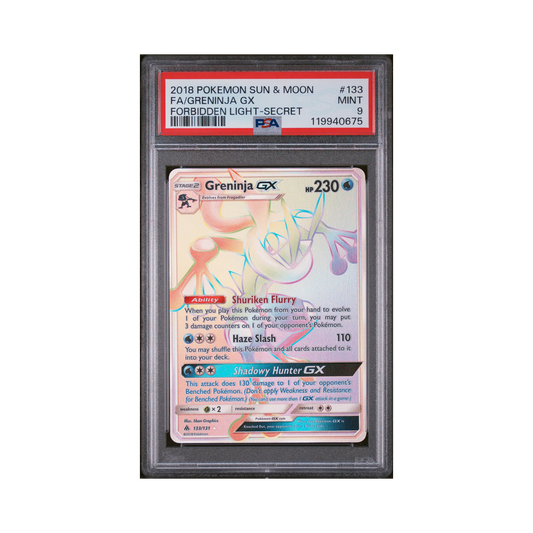 2018 Pokémon Sun & Moon Forbidden Light Greninja GX #133 PSA 9