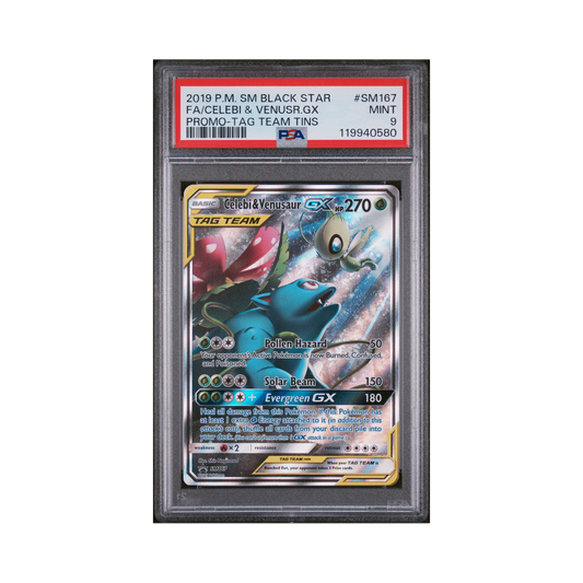 2019 Pokémon SM BSP Celebi & Venusaur GX #SM167 PSA 9