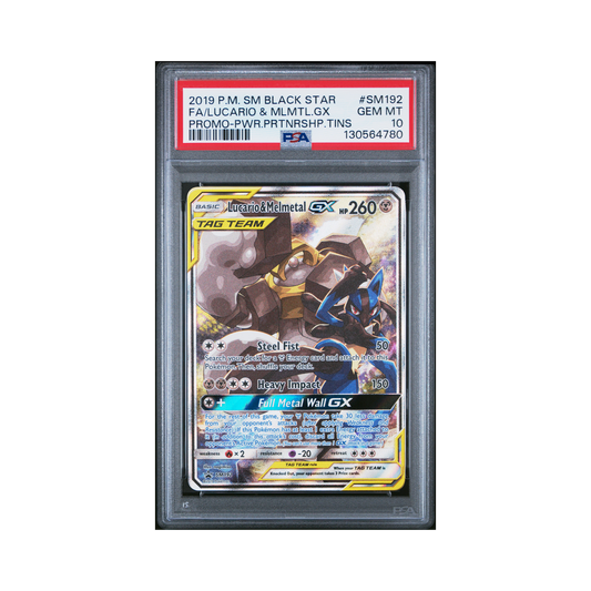 2019 Pokemon SM Black Star Promo Lucario & Mlmtl.gx #SM192 PSA 10