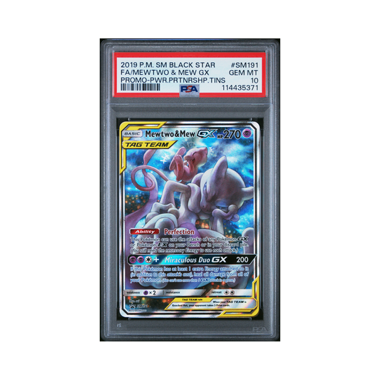 2019 Pokémon SM Black Star Promo Mewtwo & Mew GX #SM191 PSA 10