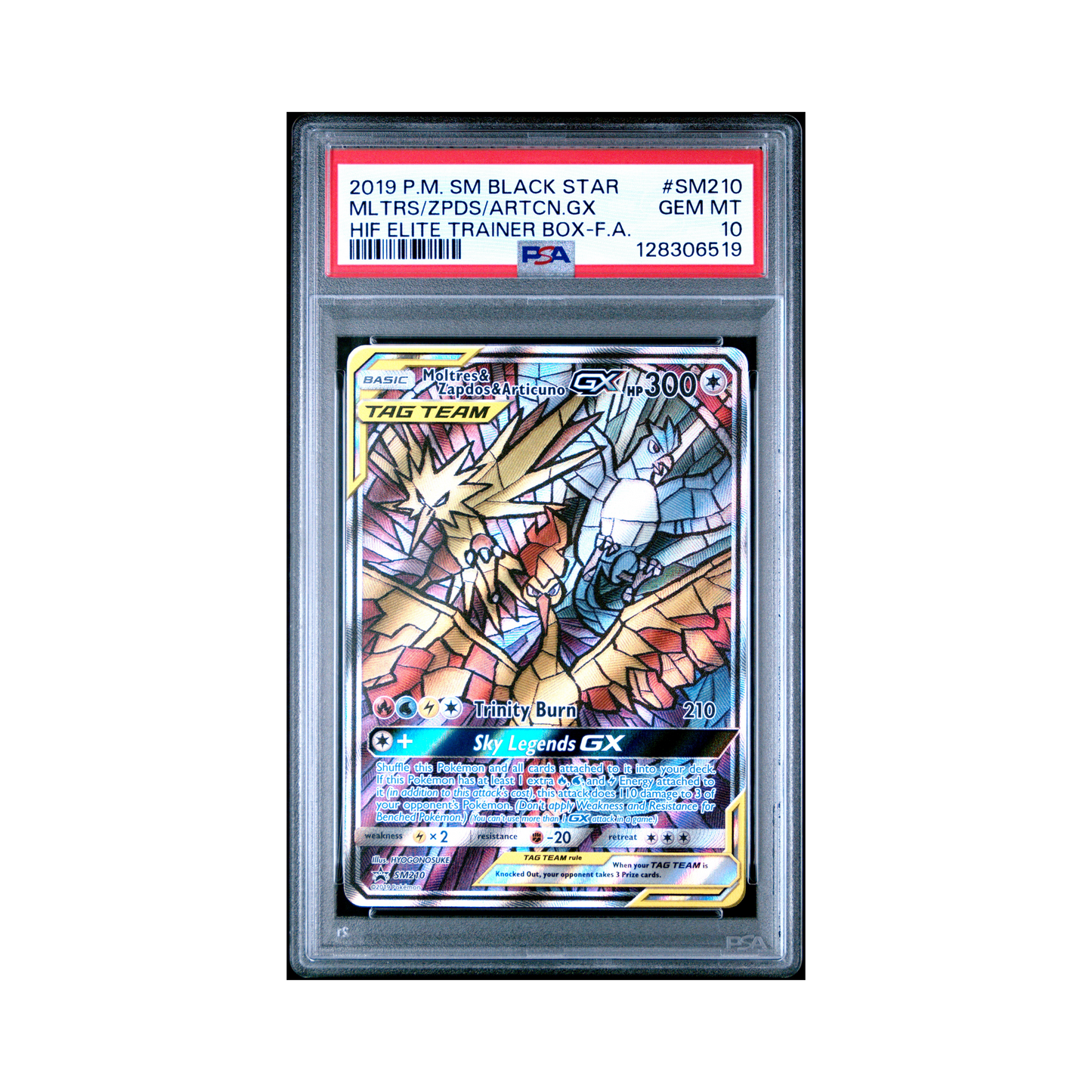 2019 Pokemon SM Black Star Promo Moltres & Zapdos & Articuno GX #SM210 PSA 10