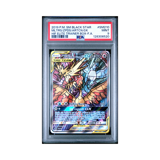 2019 Pokemon SM Black Star Promo Moltres & Zapdos & Articuno GX #SM210 PSA 9