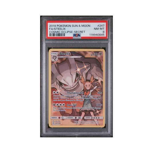 2019 Pokémon Sun & Moon Cosmic Eclipse Steelix #247 PSA 8