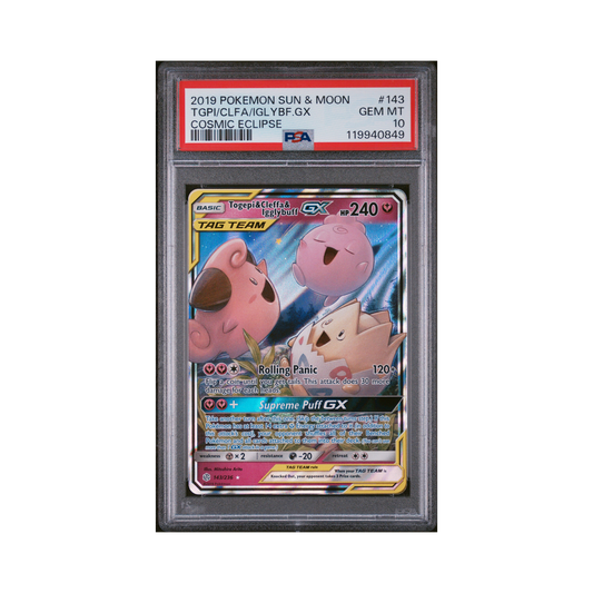 2019 Pokémon SM Cosmic Eclipse Togepi & Cleffa & Igglybuff GX #143 PSA 10