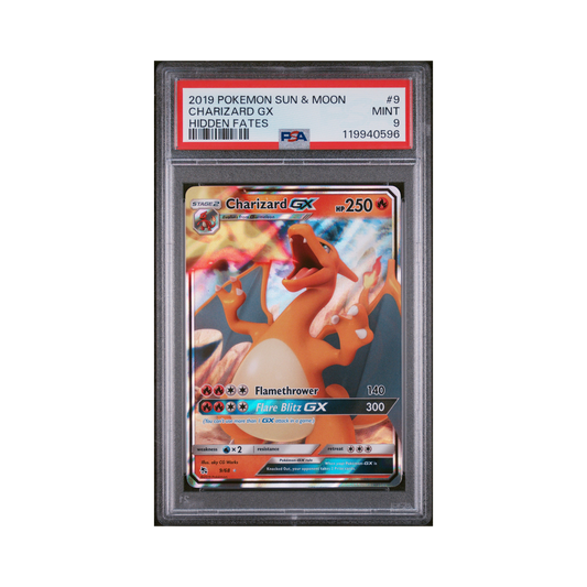 2019 Pokémon Sun & Moon Hidden Fates Charizard GX #9 PSA 9