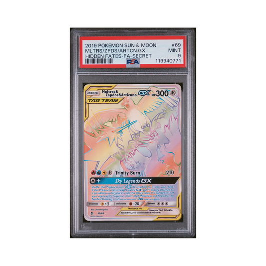 2019 Pokémon Sun & Moon Hidden Fates Mltrs/zpds/artcn.gx #69 PSA 9