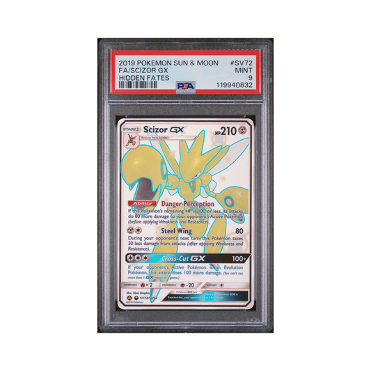2019 Pokémon Sun & Moon Hidden Fates Scizor GX #SV72 PSA 9