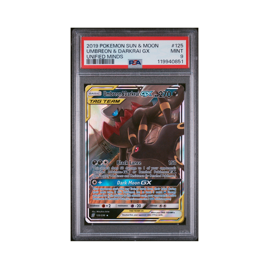 2019 Pokémon Sun & Moon Unified Minds Umbreon & Darkrai GX #125 PSA 9