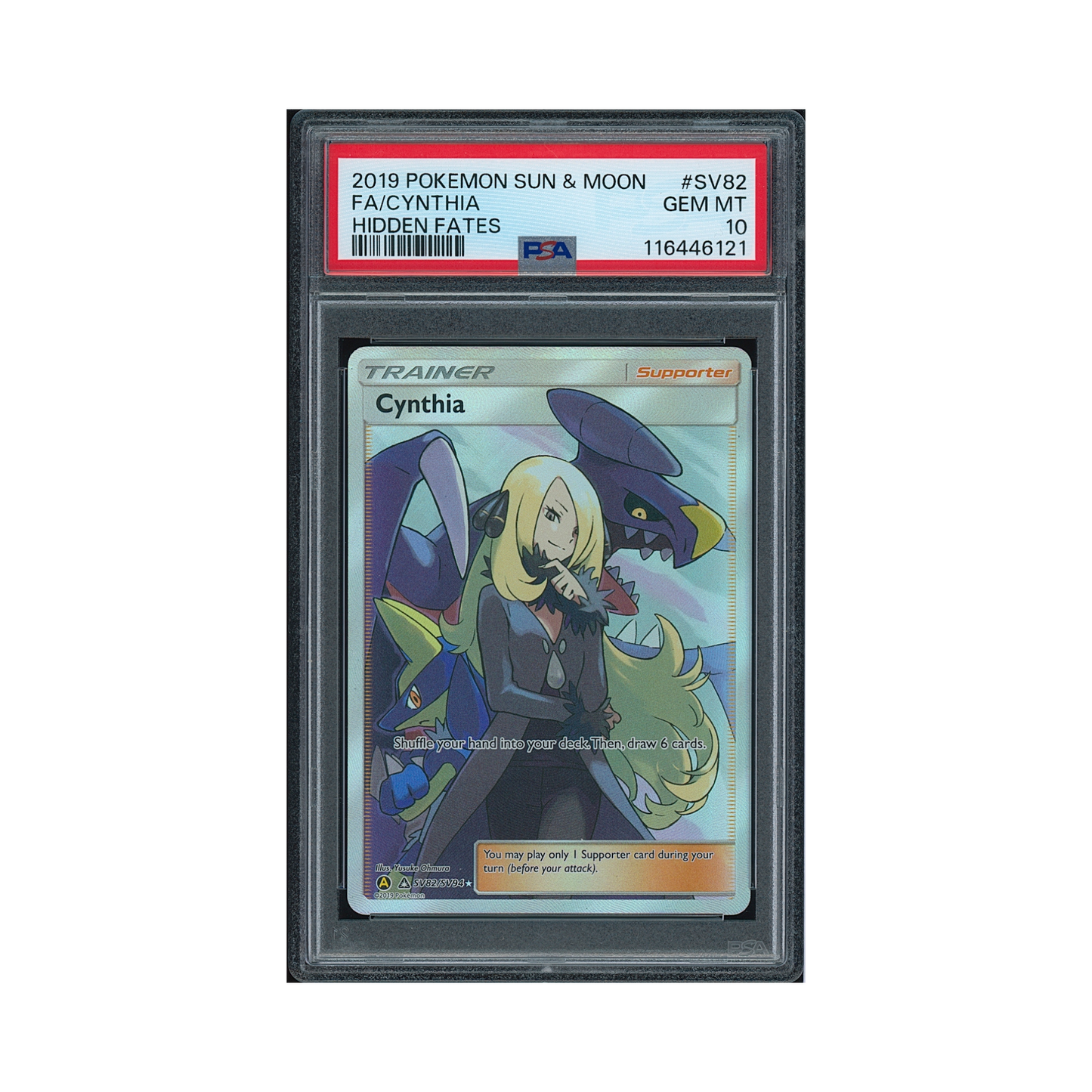 2019 Pokémon Sun & Moon Hidden Fates Cynthia #SV82 PSA 10