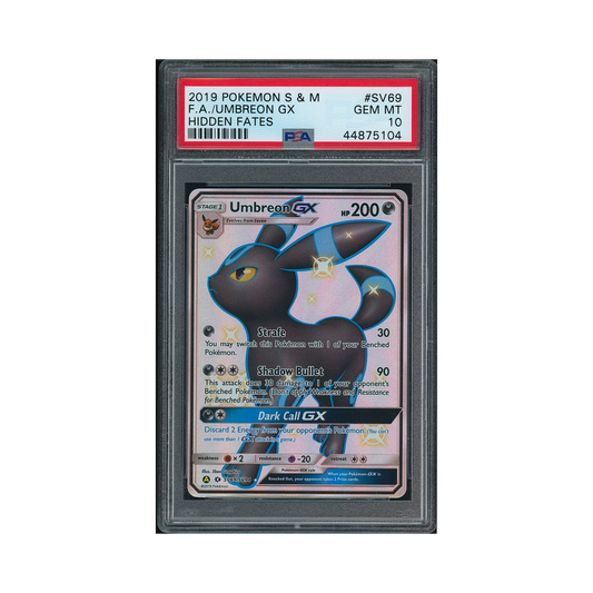 2019 Pokémon Sun & Moon Hidden Fates Umbreon GX #SV69 PSA 10