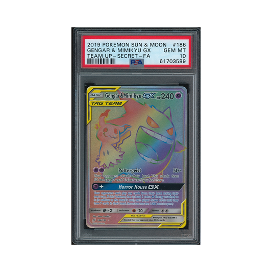 2019 Pokémon Sun & Moon Team Up Gengar & Mimikyu GX #186 PSA 10
