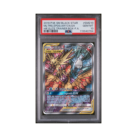 2019 Pokémon SM BSP Moltres & Zapdos & Articuno GX #SM210 PSA 10