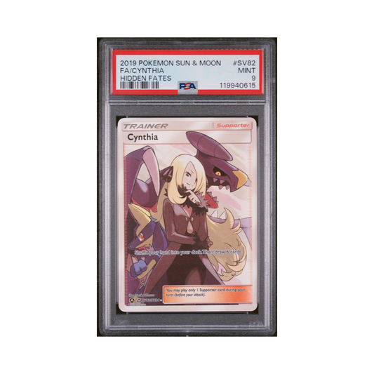 2019 Pokémon Sun & Moon Hidden Fates Cynthia #SV82 PSA 9