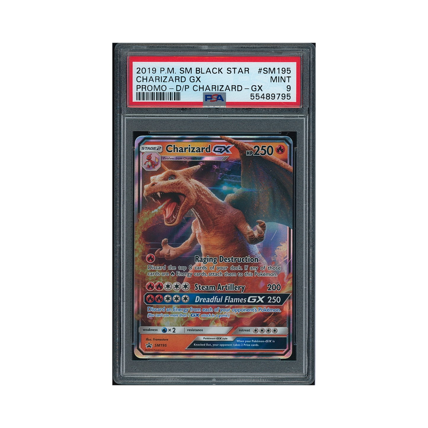 2019 Pokémon SM Black Star Promo Charizard GX #SM195 PSA 9