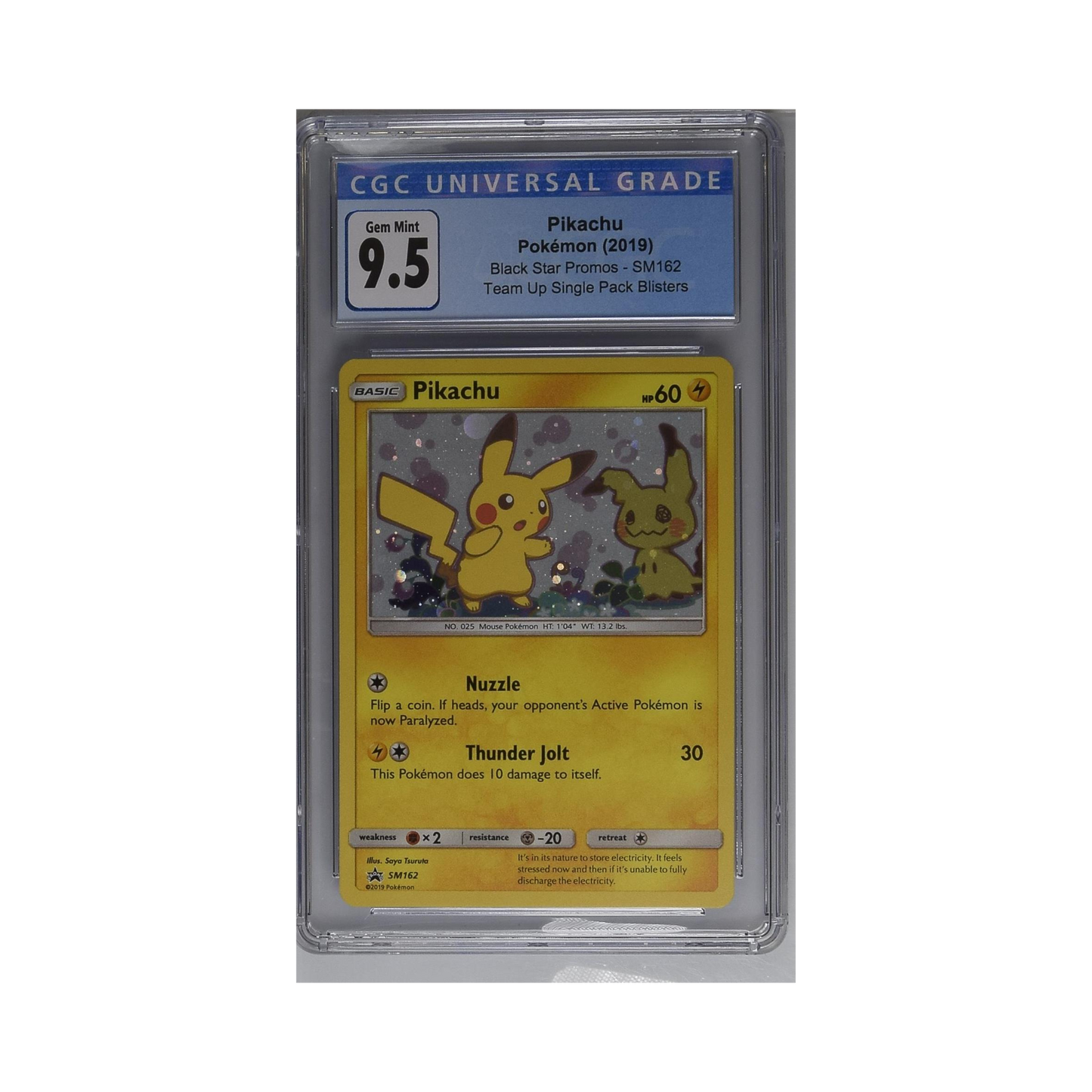 2019 Pokemon Team Up Blister Promo Pikachu #SM162 CGC 9.5