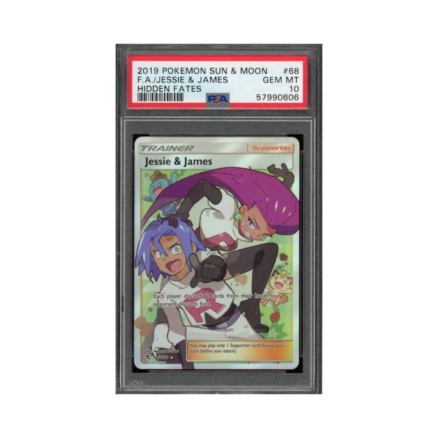 2019 Pokemon Sun & Moon Hidden Fates FA Jesse & James #68 PSA 10