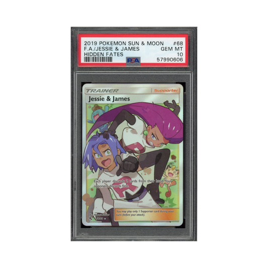 2019 Pokemon Sun & Moon Hidden Fates FA Jesse & James #68 PSA 10