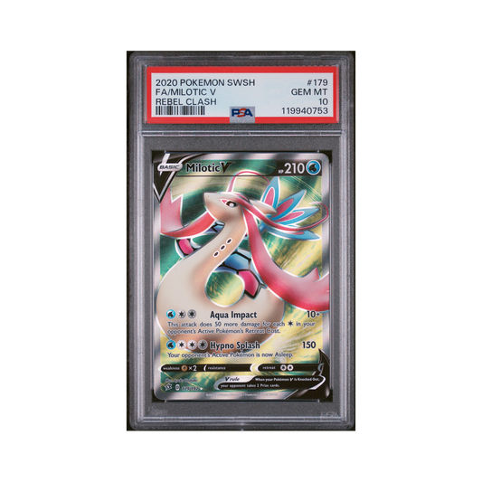 2020 Pokémon Sword & Shield Rebel Clash Milotic V #179 PSA 10