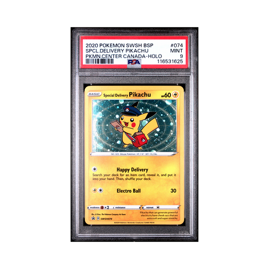 2020 Pokémon SWSH Black Star Promo Special Delivery Pikachu #074 PSA 9