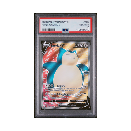 2020 Pokémon Sword & Shield Snorlax V #197 PSA 10