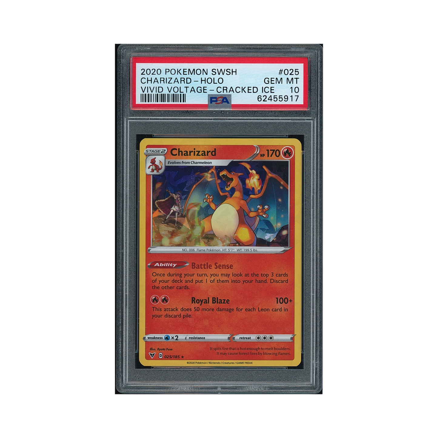 2020 Pokémon Sword & Shield Vivid Voltage Charizard #025 PSA 10