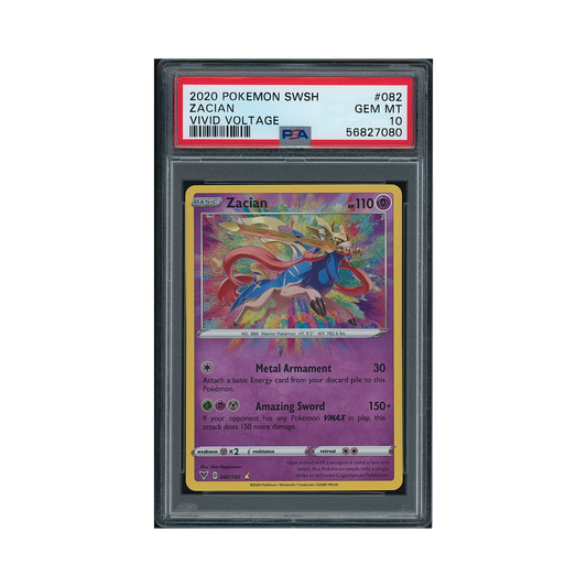 2020 Pokémon Sword & Shield Vivid Voltage Zacian #082 PSA 10