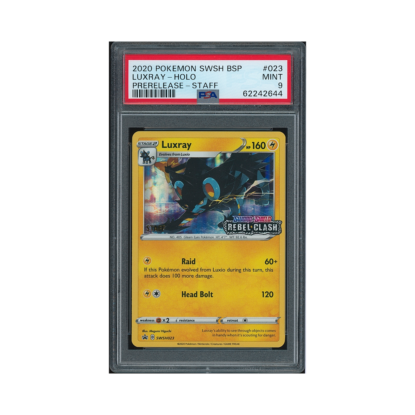 2020 Pokémon SWSH Black Star Promo [STAFF] Luxray #023 PSA 9