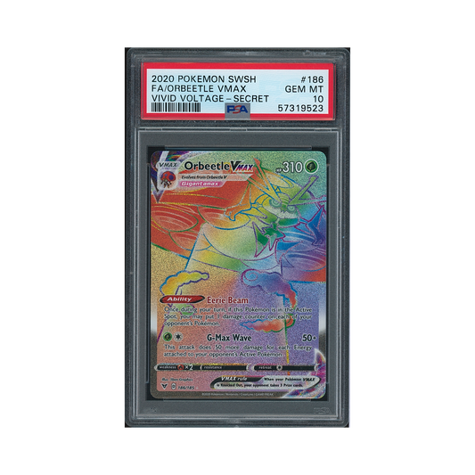 2020 Pokémon Sword & Shield Vivid Voltage Orbeetle VMAX #186 PSA 10