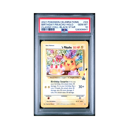 2021 Pokémon Celebrations Classic Collection Birthday Pikachu #24 PSA 10
