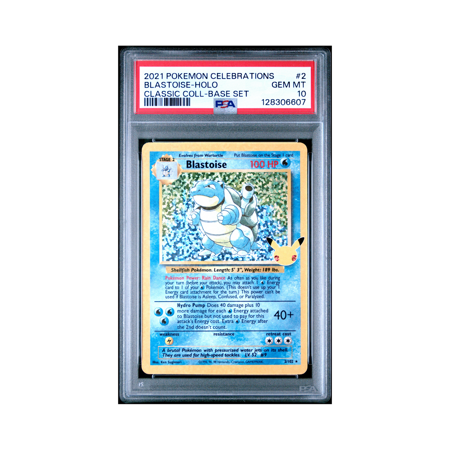 2021 Pokemon Celebrations Classic Collection Blastoise #2 PSA 10