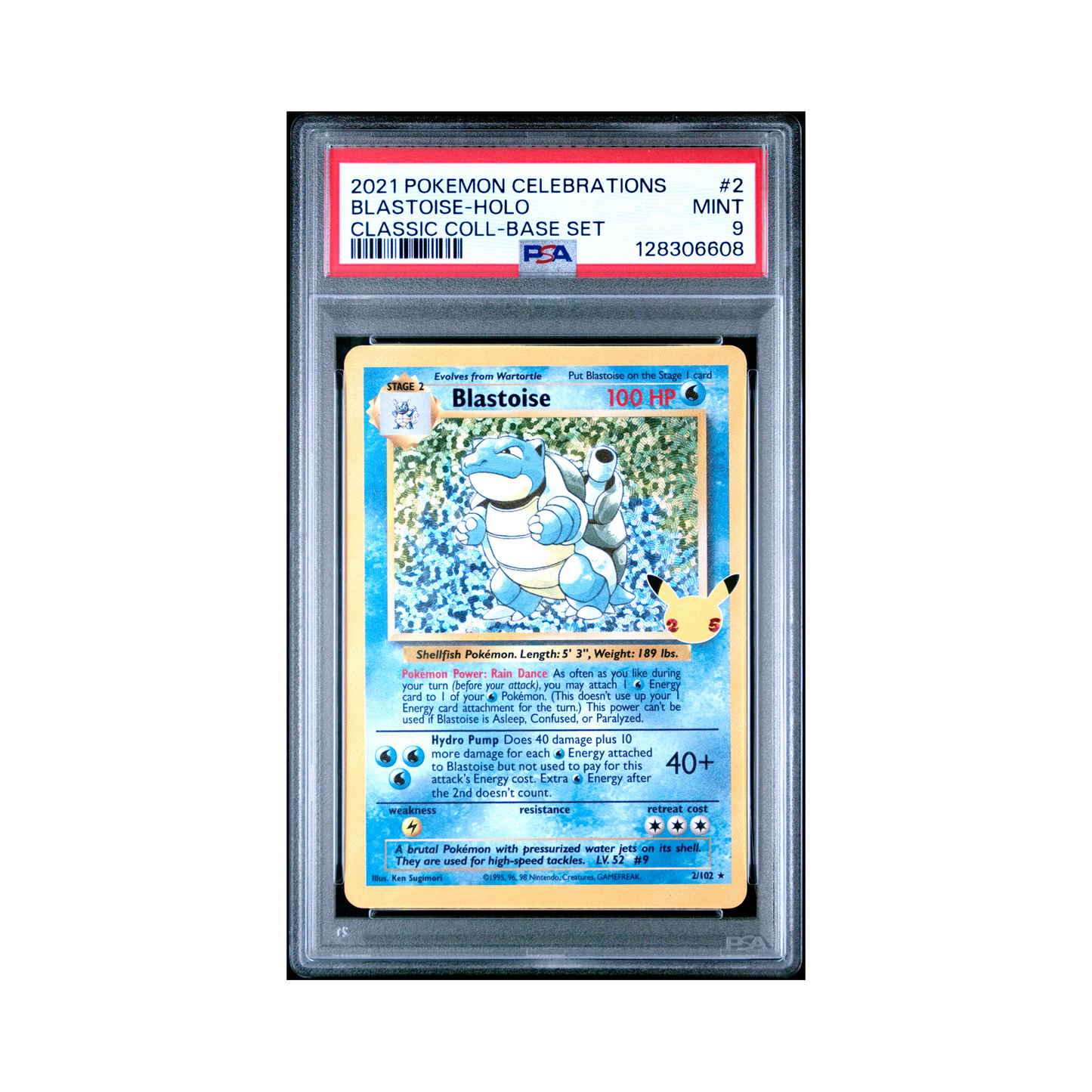 2021 Pokemon Celebrations Classic Collection Blastoise #2 PSA 9
