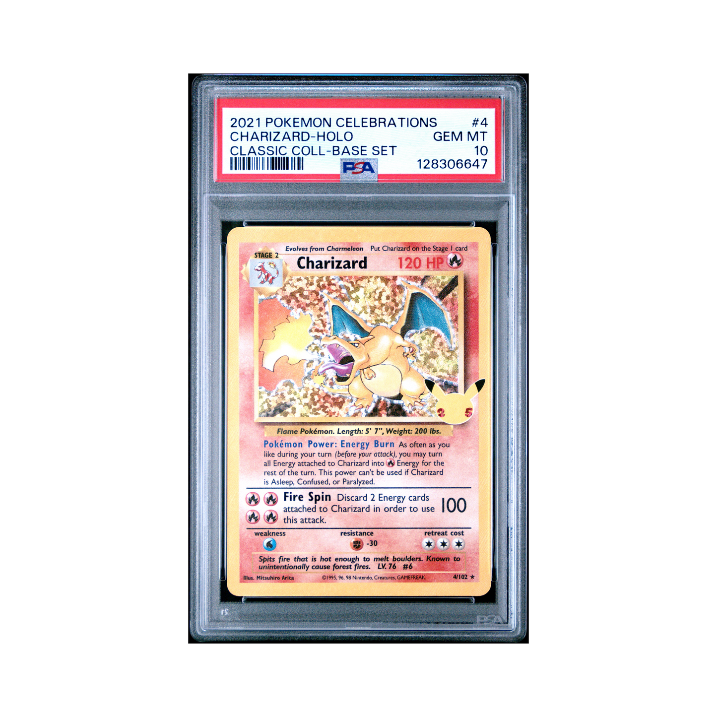 2021 Pokémon Celebrations Classic Collection Charizard #4 PSA 10