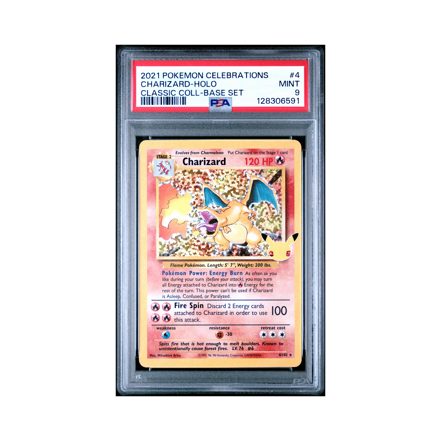2021 Pokémon Celebrations Classic Collection Charizard #4 PSA 9