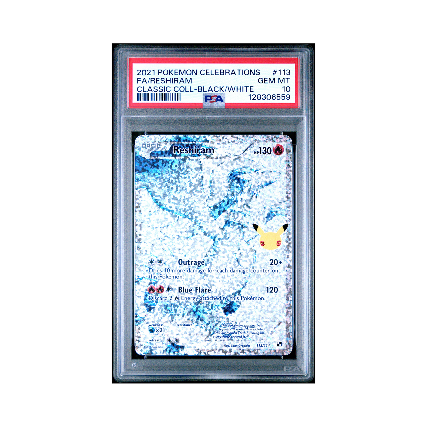 2021 Pokemon Celebrations Classic Collection Reshiram #113 PSA 10