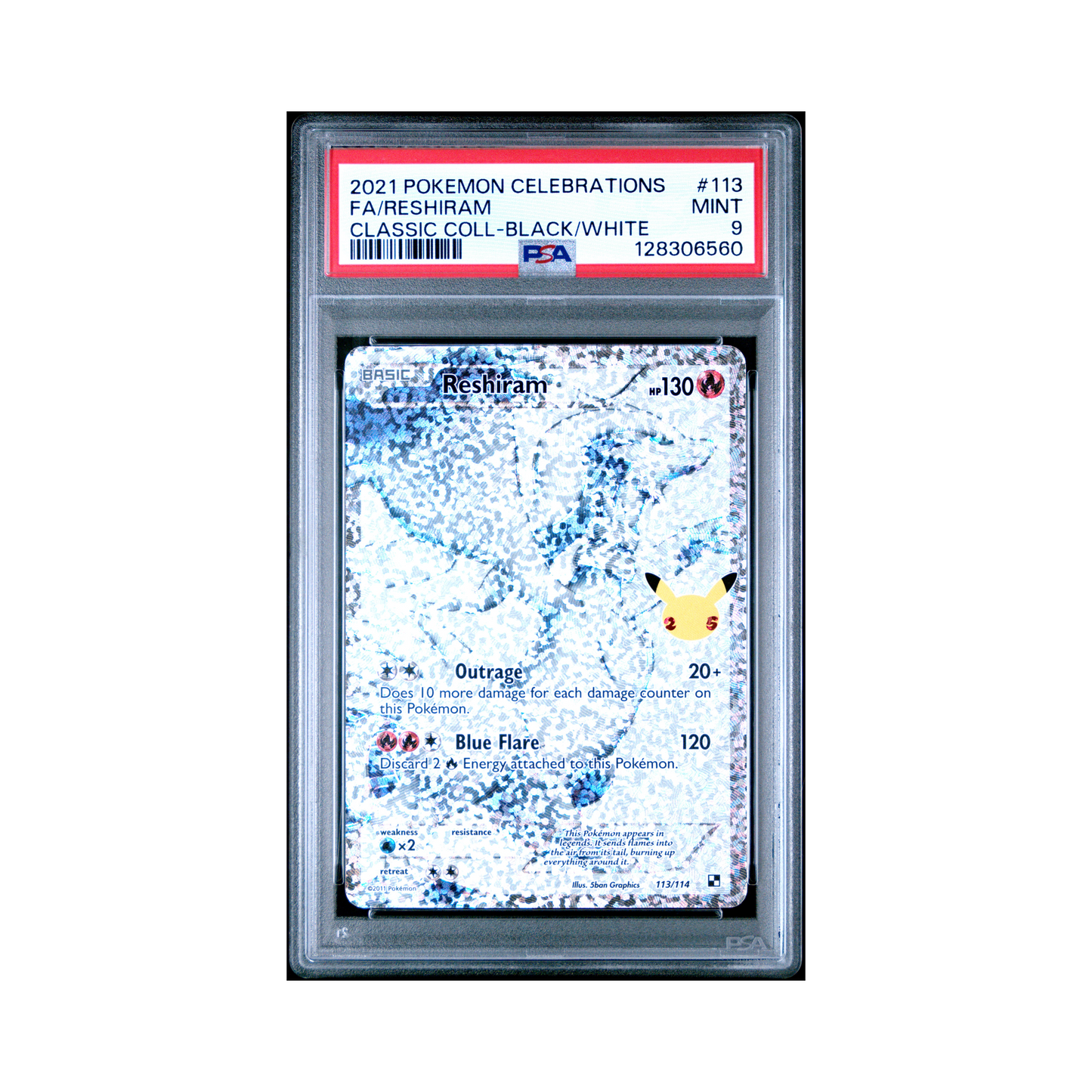 2021 Pokemon Celebrations Classic Collection Reshiram #113 PSA 9