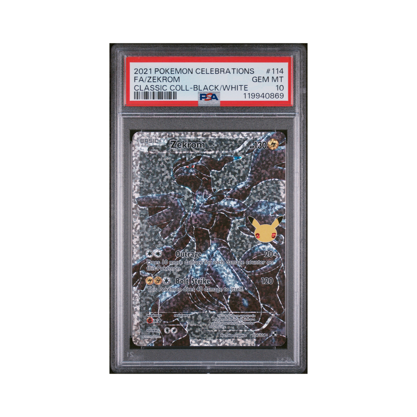 2021 Pokemon Celebrations Classic Collection Zekrom #114 PSA 10