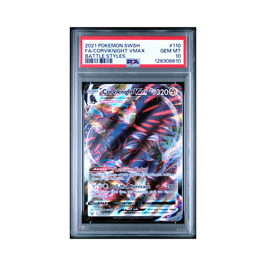 2021 Pokemon Sword & Shield Battle Styles Corviknight VMAX #110 PSA 10