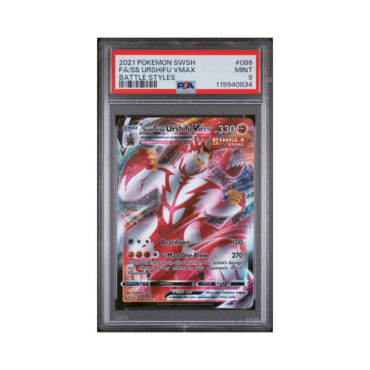 2021 Pokémon Sword & Shield Battle Styles Single Strike Urshifu VMAX #086 PSA 9