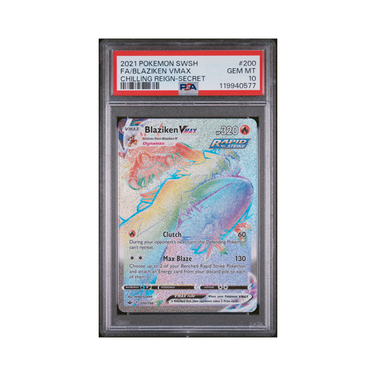 2021 Pokémon Sword & Shield Chilling Reign Blaziken VMAX #200 PSA 10