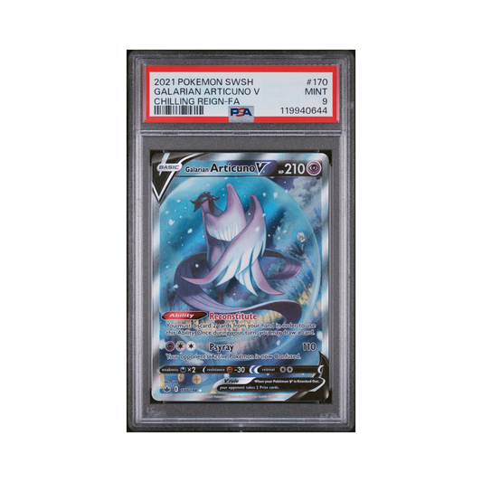 2021 Pokémon Sword & Shield Chilling Reign Galarian Articuno V #170 PSA 9