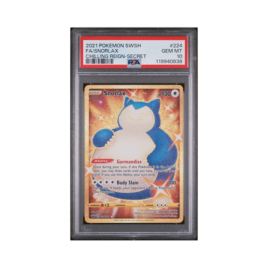 2021 Pokémon Sword & Shield Chilling Reign Snorlax #224 PSA 10