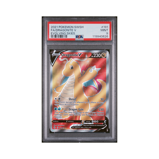 2021 Pokémon Sword & Shield Evolving Skies Dragonite V #191 PSA 9