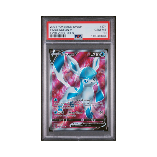 2021 Pokémon Sword & Shield Evolving Skies Glaceon V #174 PSA 10